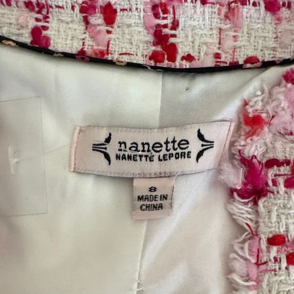 Nanette Lepore Pink and White Tweed Jacket Blazer - Picture 2 of 6